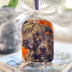 Custom Painted Dog Portrait Bottle